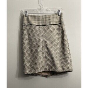 The Limited Plaid Pencil Skirt Women’s Size 2 Black Brown Classic Preppy Skirt